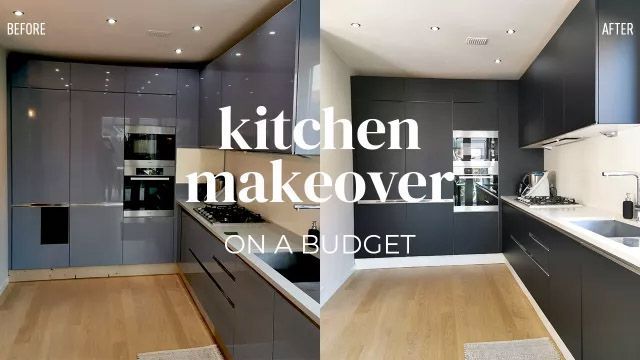Kitchen makeover on a budget: cabinets from high gloss to matt finish