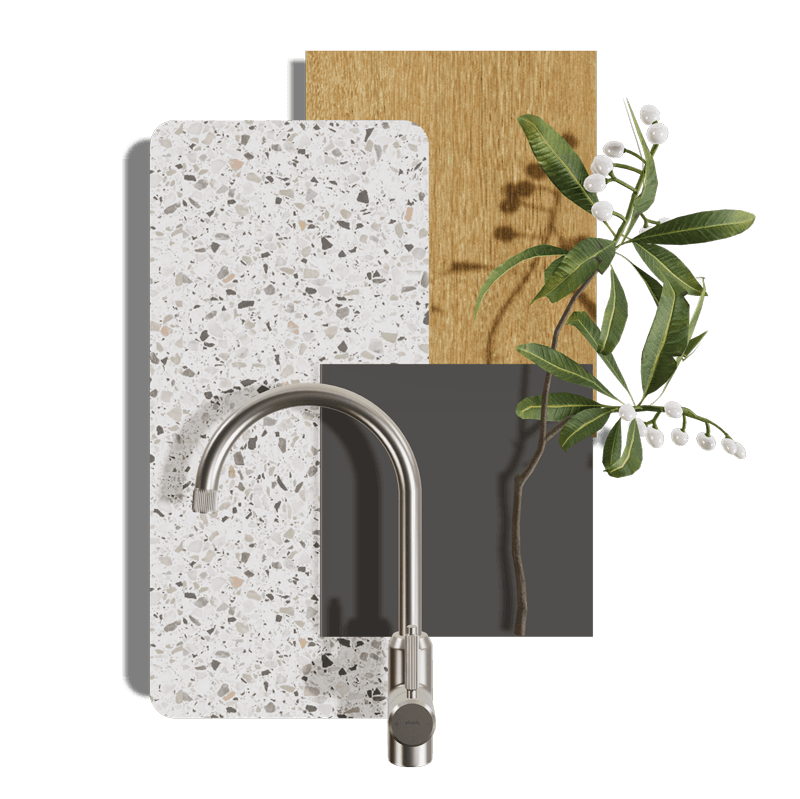 Terrazzo + Grey Kitchen