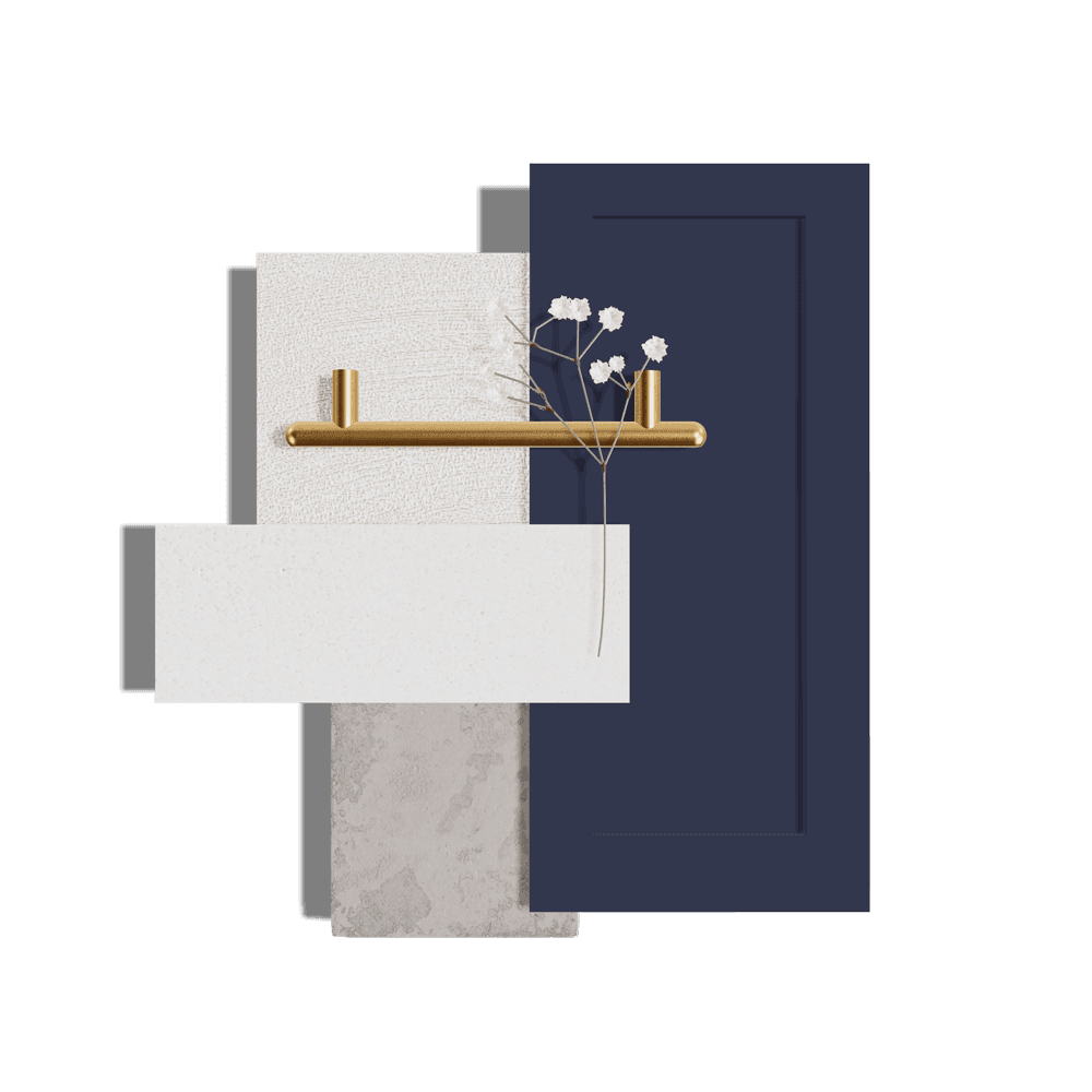 Navy Blue + Gold Bathroom