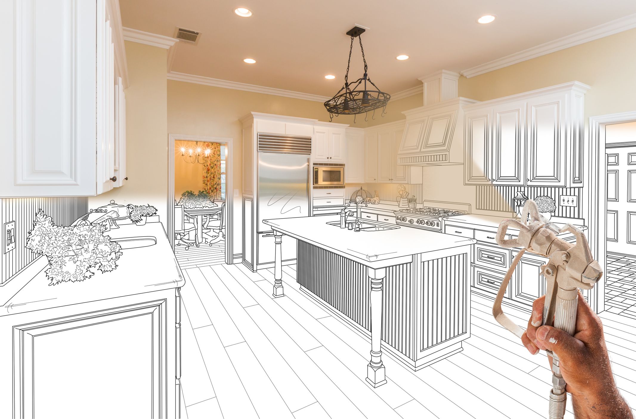 spray-painting-kitchen