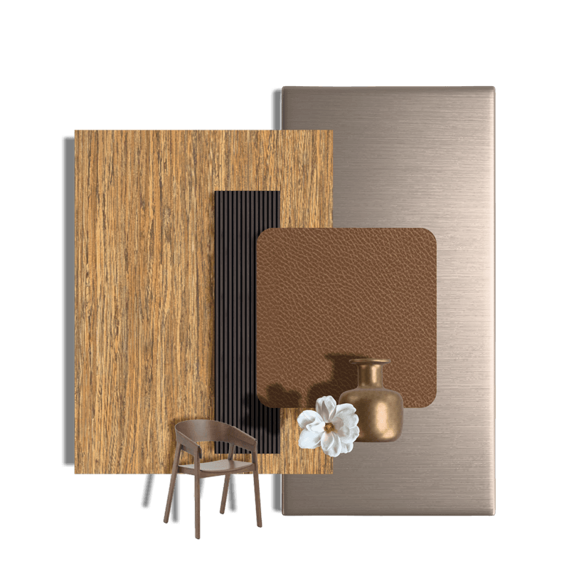 Zebrano Wood + Brown Restaurant