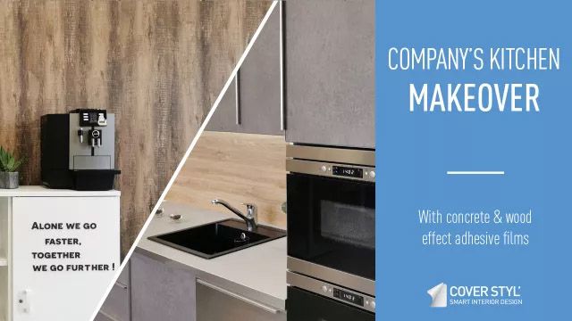 We give our company's kitchen a makeover with our adhesive films!